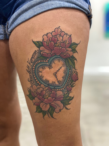 Explore cover up tattoo ideas for shoulder, creative tattoo ideas in Peoria, available at Iron Key Tattoo Studio Inc.