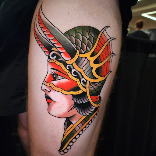 Explore dragon tattoo cover up ideas, creative tattoo ideas in West Jefferson, available at Black Dagger Tattoo Collective