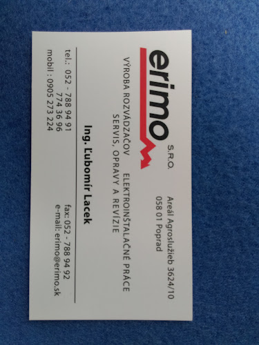 Recenzie ERIMO, s.r.o. v Poprad - Elektrikár