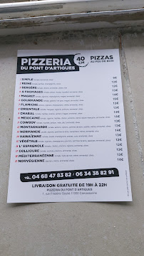 Menu / carte de Pizzeria du Pont d'Artigues à Carcassonne