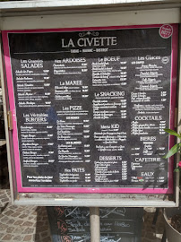 Civette à Avignon menu