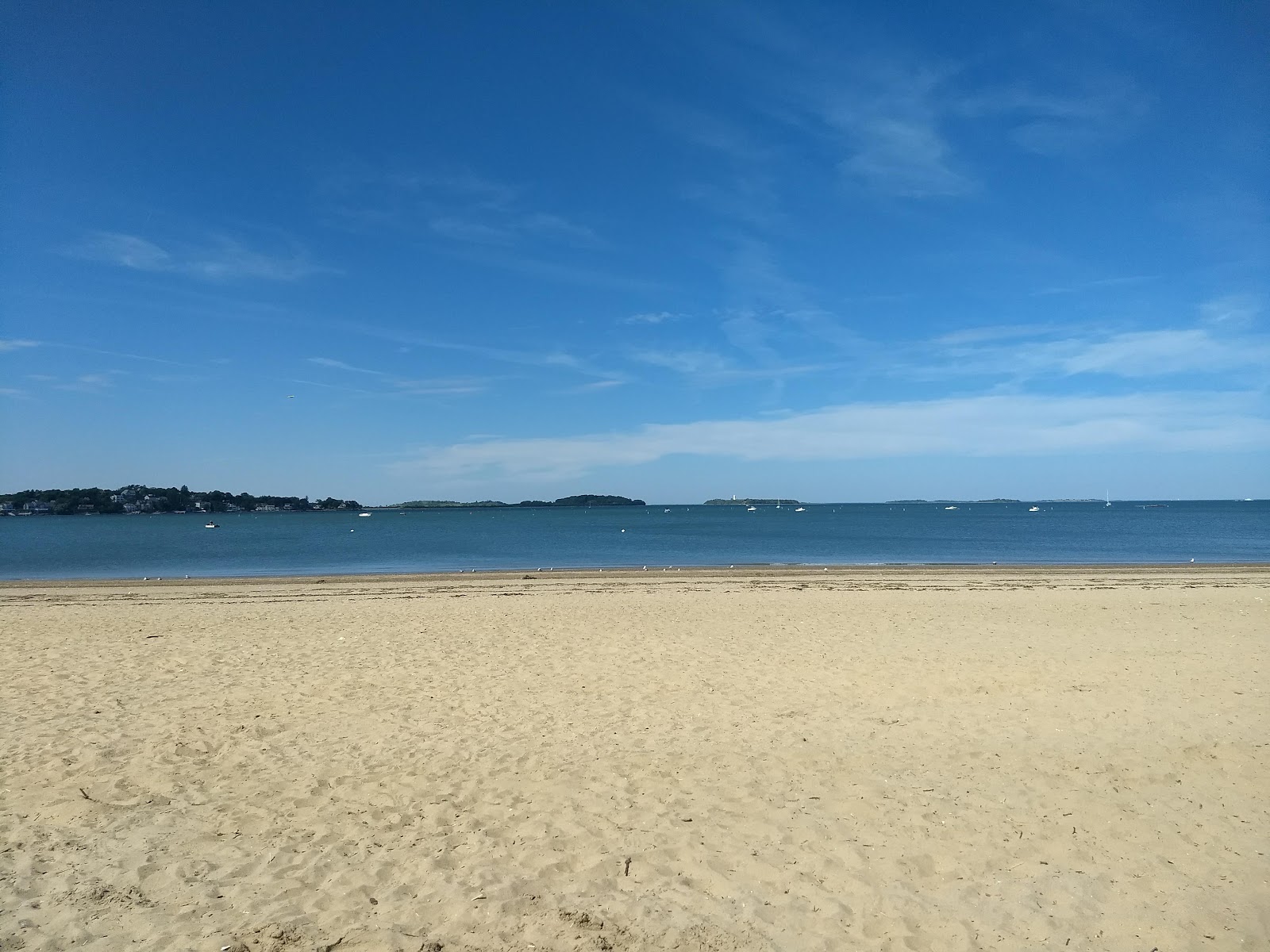 Wollaston beach的照片 带有碧绿色纯水表面