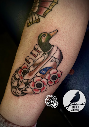 Explore simple dog tattoo ideas, creative tattoo ideas in Nashville, available at RedBird Tattoo