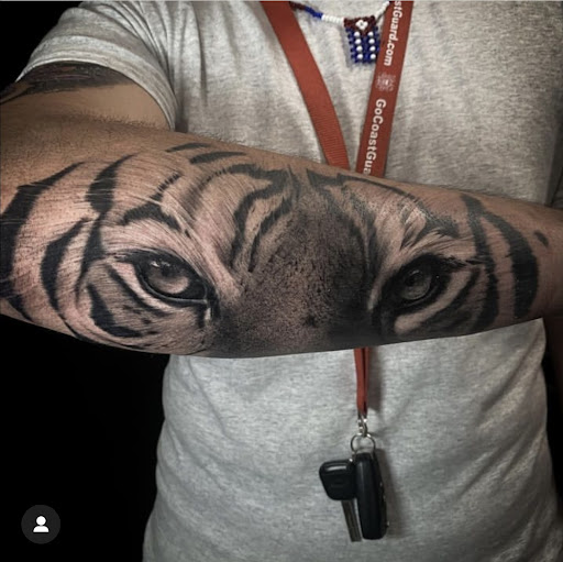 Explore galaxy tattoo ideas, creative tattoo ideas in Goose Creek, available at Red Kirin Tattoo