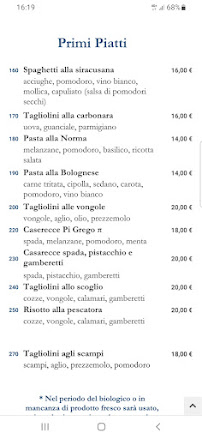 Menu / carte de Il Cortile di Archimede-Bistrot Ristorante in Ortigia Siracusa à Syracuse