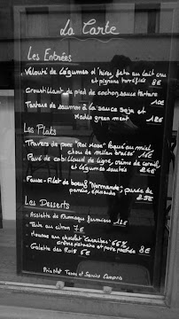 Restaurant français Chez Gaster à Tours (le menu)
