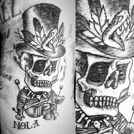 Explore face tattoo ideas black male, creative tattoo ideas in Dallas, available at Inkling Tattoo Studios