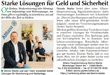 Allianz Versicherung Dennis Starke in Berlin und Brandenburg