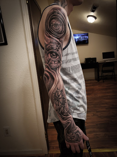 Explore calf leg tattoo ideas, creative tattoo ideas in Sheridan, available at BlackbearInk Studio LLC