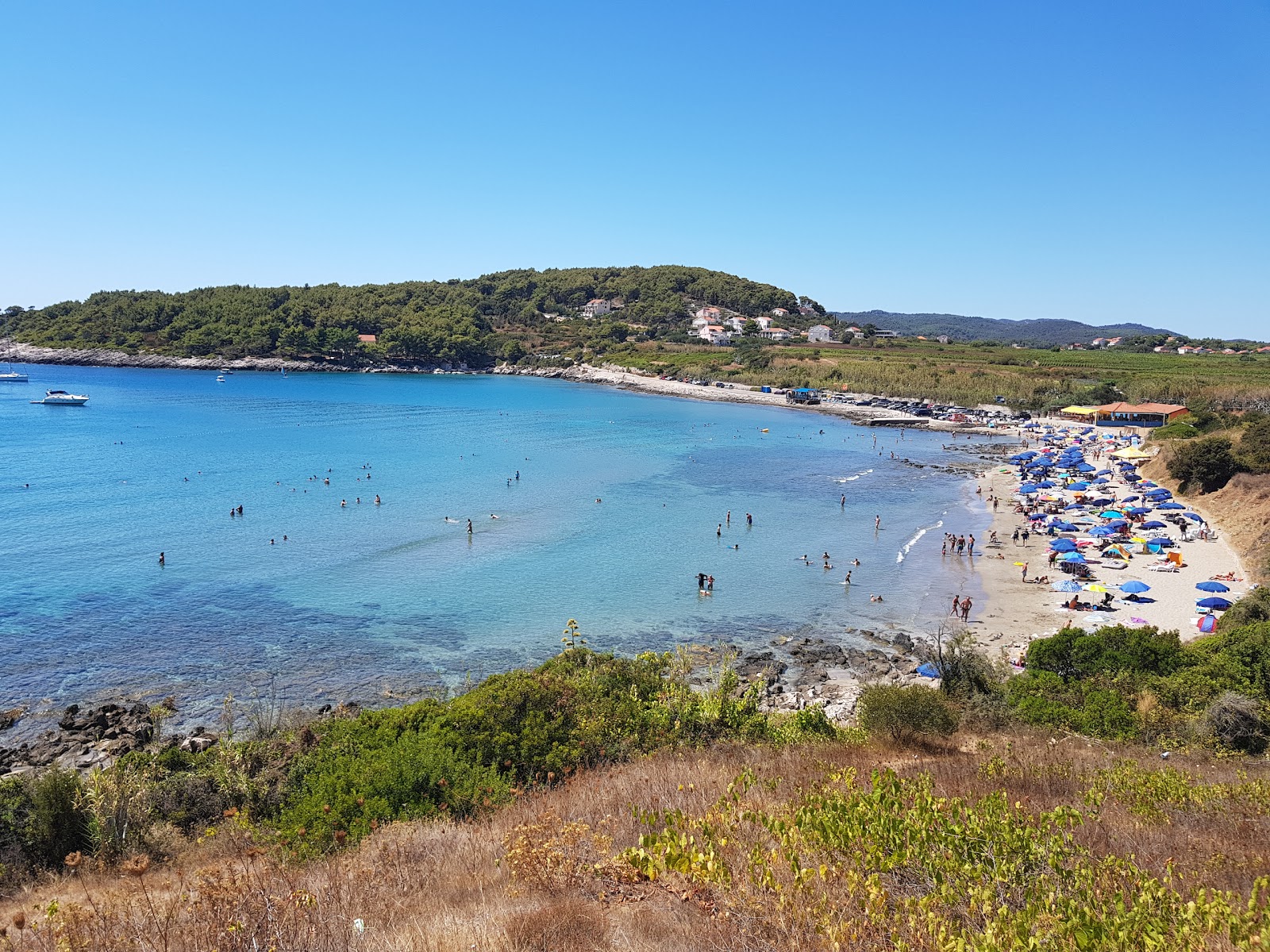 Foto di Vela Przina beach con una superficie del sabbia beige