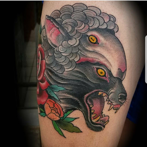 Explore jesus on the cross tattoo ideas, creative tattoo ideas in San Antonio, available at Dandyland Custom Tattoo and Professional Body Piercing
