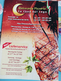 Carte du Ristorante La Luna Sul Lago à Rüdersdorf