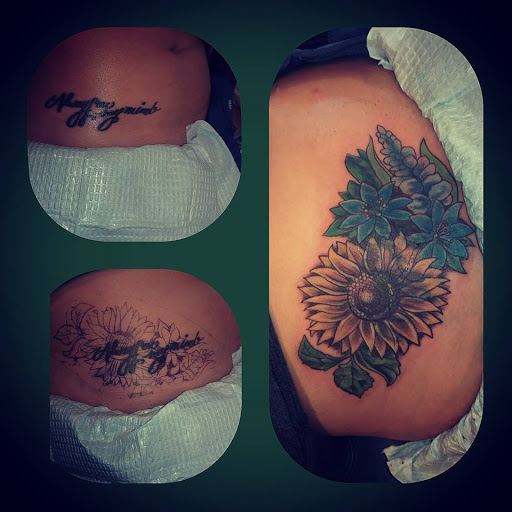 Explore halloween themed tattoo ideas, creative tattoo ideas in Amarillo, available at Music Box Body Art Studio