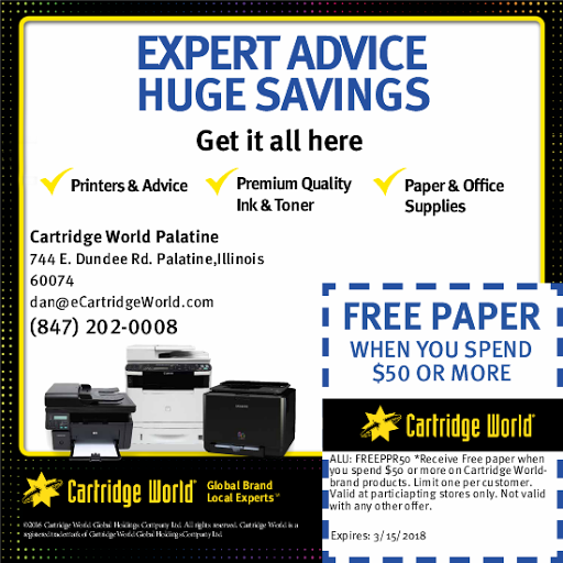 Toner Cartridge Supplier «Cartridge World», reviews and photos, 744 E Dundee Rd, Palatine, IL 60074, USA