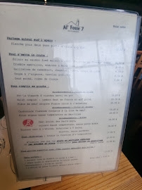 A l'Fosse 7 Restaurant à Avion menu