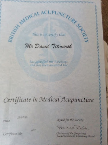 Reviews of David Titmarsh mobile Acupuncture in Peterborough - Doctor