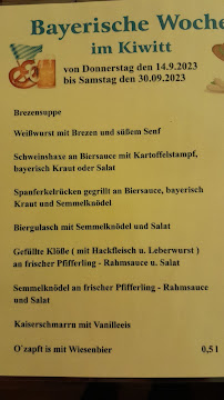 Menu du Gaststätte Pilsstube Kiwitt à Saarwellingen