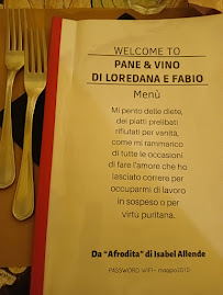 Restaurant italien Pane e Vino à Todi (le menu)