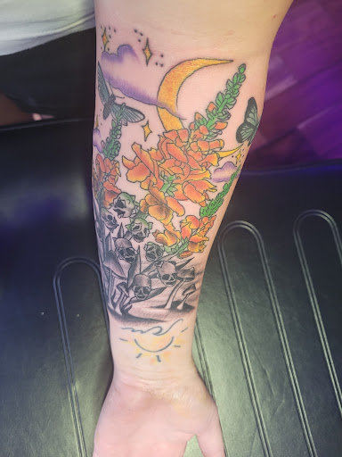 Explore tattoo ideas space liquid tattoo, creative tattoo ideas in Valdosta, available at PATRIOT TATTOOER