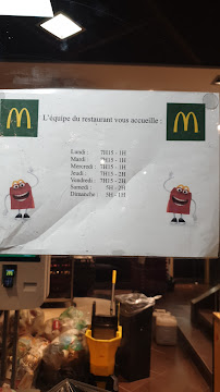 Restauration rapide McDonald's à Paris (le menu)