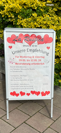 Carte du Ristorante Pizzeria La Rustica à Weissenburg in Bayern