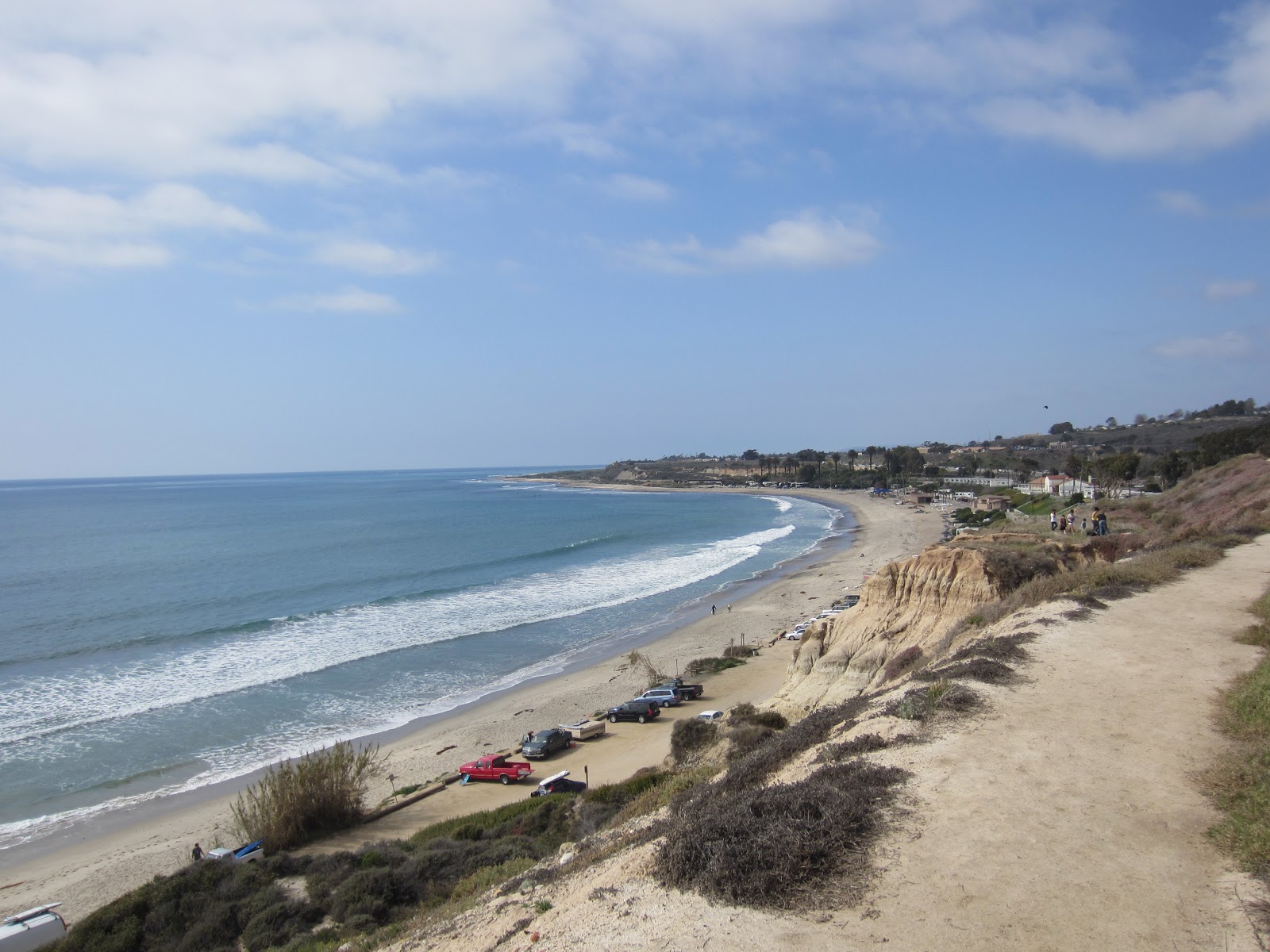 Photo of Trestles Beach backed by cliffs
