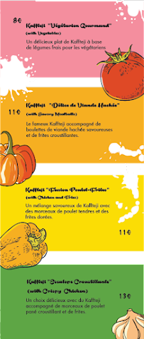 Menu / carte de Faffteji à Lyon