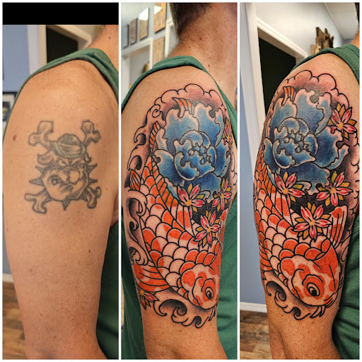 Explore violet tattoo ideas, creative tattoo ideas in Seymour, available at 3 Sevens Tattoo