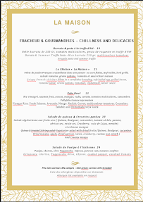 LA MAISON BY TRIPODI à Cannes menu