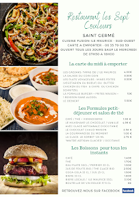 Restaurant les Sept couleurs à Saint-Germé carte