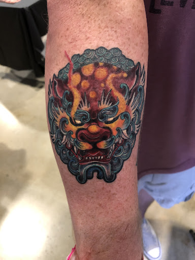 Explore knee tattoo ideas, creative tattoo ideas in Forney, available at Royal Circle Tattoo studio