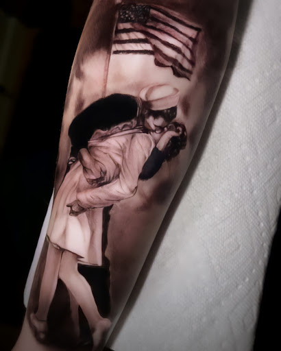 Explore stick figure tattoo ideas, creative tattoo ideas in Johnson City, available at Gold Cross Tattoo Co.