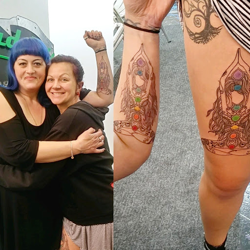 Explore neck tattoo ideas guys, creative tattoo ideas in Redding, available at Caddy Daddys