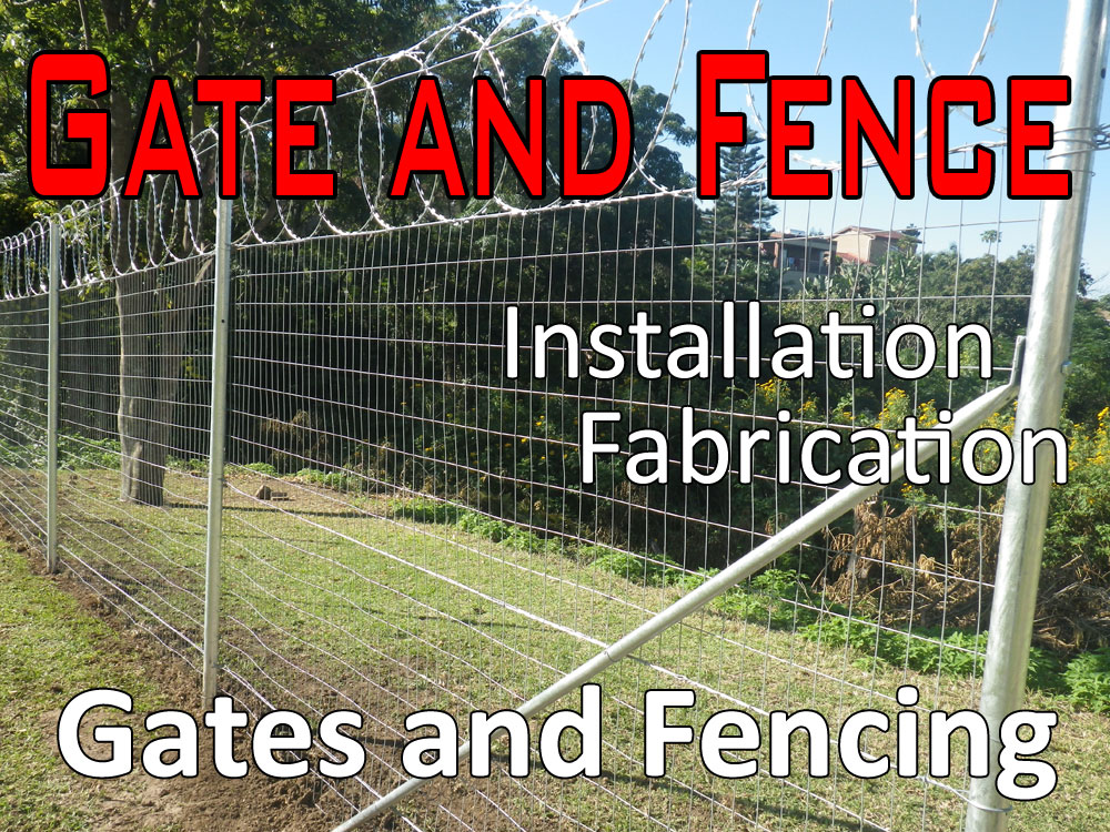 GATE and FENCE Durban Fencing Installers Clear View Fencing Mesh Fencing Weld Mesh Fencing Razor Wire Fencing Electric Fencing Steel Fencing Palisade Fencing Security Fencing Wooden Slat Fencing Gates Garage Doors