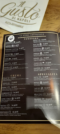 Restaurant italien Il Gusto di Napoli à Montluçon (le menu)