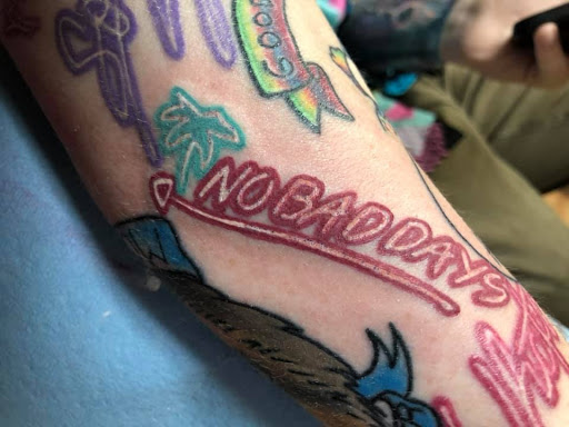 Explore skull forearm tattoo ideas, creative tattoo ideas in Kenosha, available at Kenosha Tattoo Company
