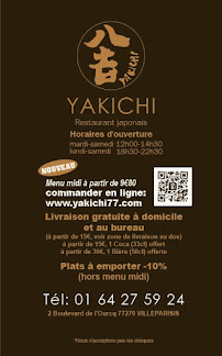 Yakichi à Villeparisis menu