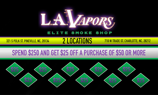 Tobacco Shop «LA Vapors Elite Smoke Shop», reviews and photos, 321 S Polk St #2e, Pineville, NC 28134, USA