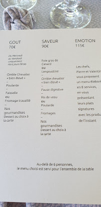 Carte du Restaurant Lamartine Lac du Bourget, Proche Aix-les-Bains à Bourdeau