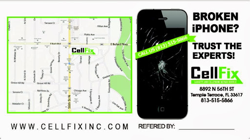 Cell Phone Store «CELLFIX - CELLPHONE REPAIR- TEMPLE TERRACE», reviews and photos, 8892 N 56th St, Temple Terrace, FL 33617, USA