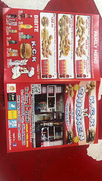 Menu du Kck Chicken à Turin