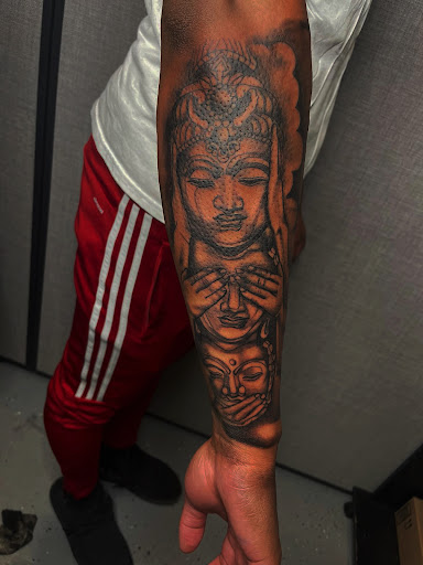 Explore native american sleeve tattoo ideas, creative tattoo ideas in Dublin, available at Tattoos By Cam