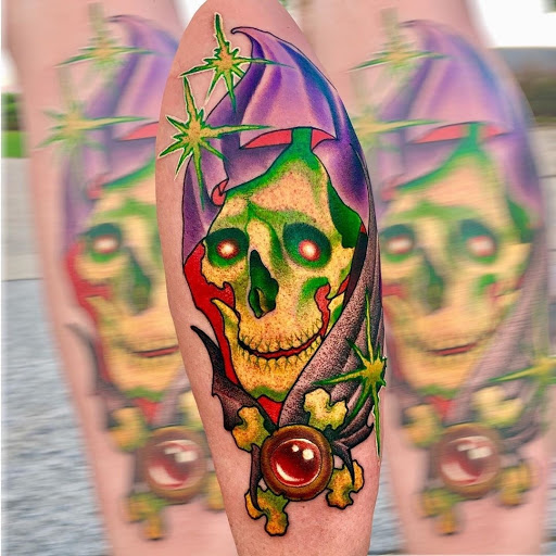 Explore sleeve cover up tattoo ideas, creative tattoo ideas in Calhoun, available at A Sailors Grave Tattoo Parlor