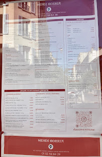 Mendi Gorria - Cuisine Basque à Montrouge carte