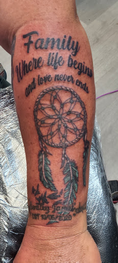 Explore pectoral tattoo ideas, creative tattoo ideas in Easley, available at Peach Pit Tattoo