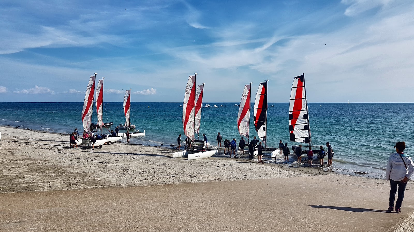 Foto van Plage De Roaliguen met recht en lang