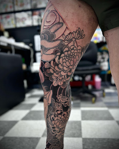 Explore tribal lion tattoo ideas, creative tattoo ideas in Virginia Beach, available at Salt Water Tattoo