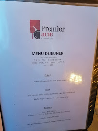 Menu / carte de Premier acte restaurant à Villefranche-sur-Saône