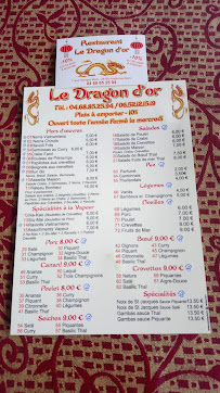 Menu du Le Dragon D'or à Amélie-les-Bains-Palalda