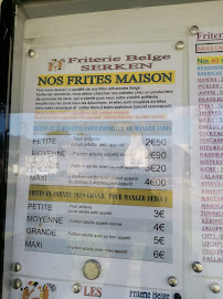 Menu / carte de Friterie Belge SERKEN à Lanvéoc